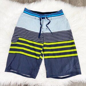 Quiksilver Boys 24/8 Small Striped Board Swim Shorts